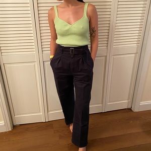 & Other Stories Belted Relaxed Cotton Trousers